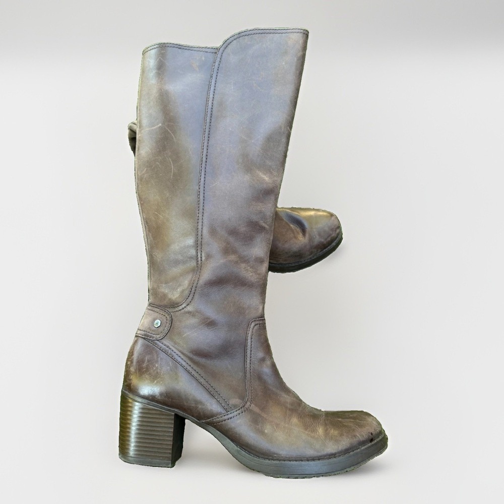 Dansko Ashby Riding Boots Womens US 10.5-11 Brown Leather Knee High Block Heel